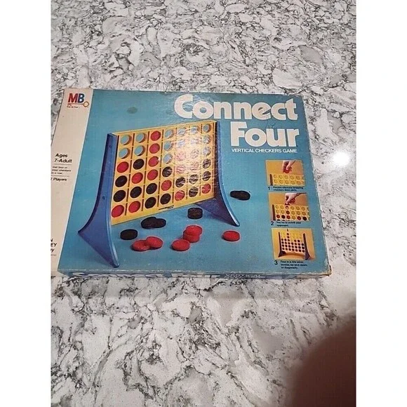 Vintage Milton Bradley Connect Four 4 Family Board Game Checkers 1978 - Picture 3 of 3